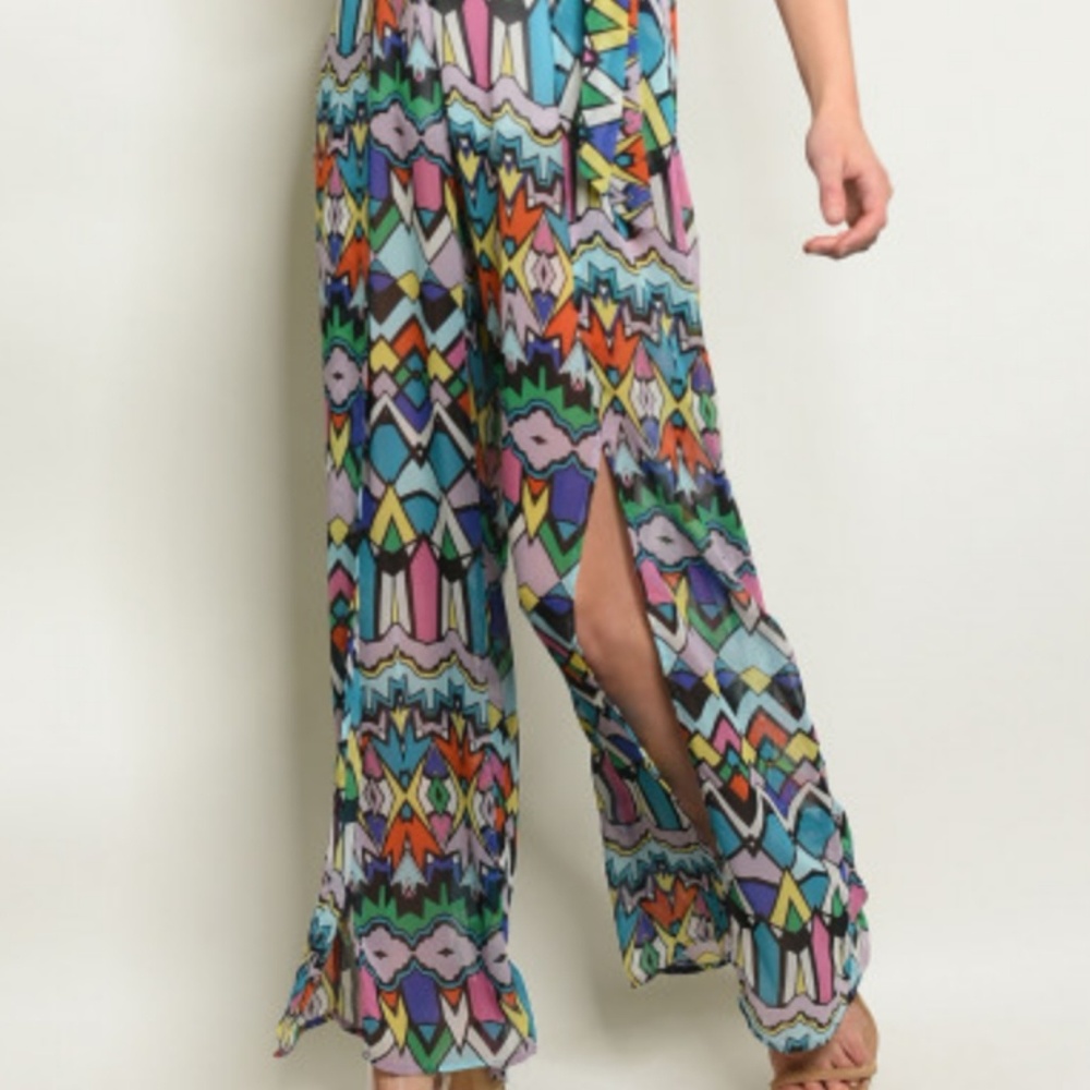 McCartney Maxi Romper Sleeveless Sheer Wide Leg - Picture 4 of 7